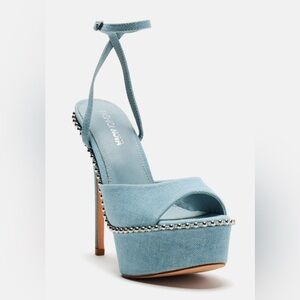 Fashion nova denim shoes platform heels